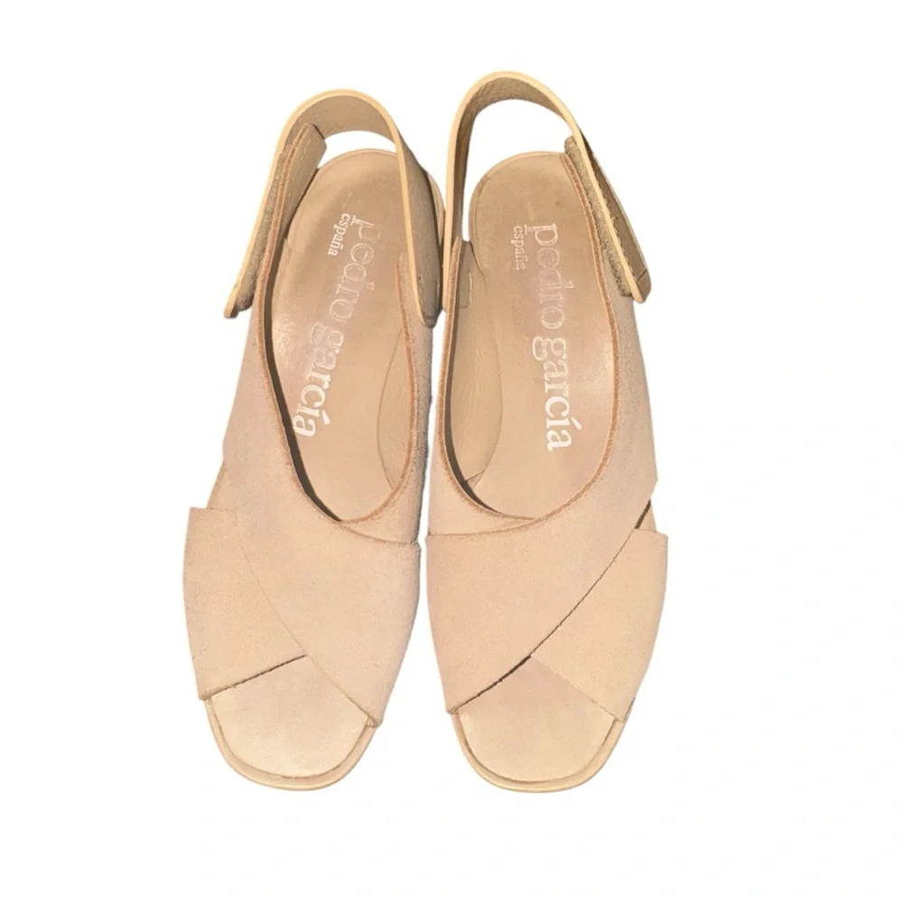 Pedro Garcia ‘federica’ Criss-Cross Suede Wedge in Tan Size 35 (US 5) EUC